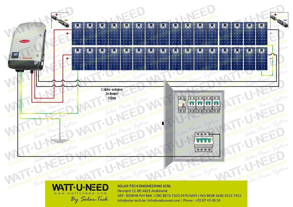 Kit solaire réseau 8kW tri autoconsommation 32 panneaux